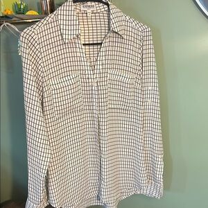 Express Black and White Casual Button Down Shirt